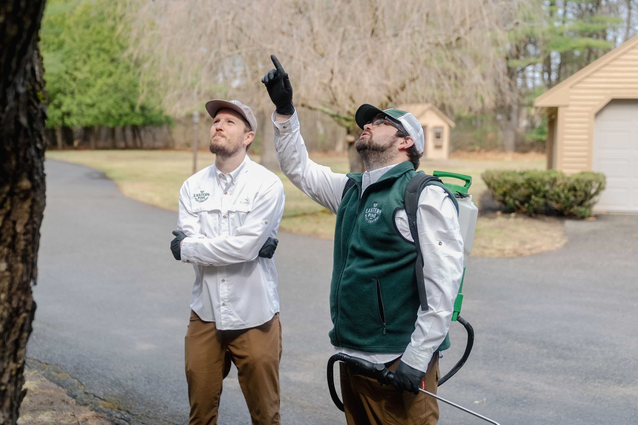 Ty and Tanner inspecting pest problems